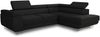 Ecksofa Caris mit Schlaffunktion und einstellbare Kopfstützen, Cord Stoff, Wohnlandschaft mit Bettkasten, Couch, Sofa, Bettsofa (Schwarz (Poso 135), Ecksofa Rechts) Bild 2