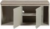Bank Settle Down aus Kiefernholz mit Kissen, modern, Bouclé gepolstert, hellgrau, 108 cm Bild 2