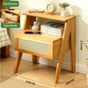 TUWENA Nachttisch Nachttisch, Bambus-Beistelltische, mit offenem Fach und 1 Schublade, Moderner, Rattan, Sofa Nachtkommode für Wohnzimmer, Schlafzimmer Bild 2