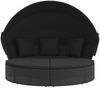 vidaXL Outdoor-Loungebett mit Dach und Kissen Schwarz Poly Rattan 362255 Bild 3