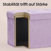 SONGMICS Sitzbank mit Stauraum, klappbare Sitztruhe, 38 x 110 x 38 cm, Bettbank, bis 300 kg belastbar, für Flur, Wohnzimmer, Schlafzimmer, lavendellila LSF277P01 Bild 4