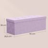 SONGMICS Sitzbank mit Stauraum, klappbare Sitztruhe, 38 x 110 x 38 cm, Bettbank, bis 300 kg belastbar, für Flur, Wohnzimmer, Schlafzimmer, lavendellila LSF277P01 Bild 3