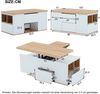 Merax Hebbarer Multifunktions-Couchtisch - Tischplatte öffnet sich zu 2 Tischen, Weiß + Originalholzfarbe, große Kapazität, moderne Wohnzimmermöbel, Büro-Esstisch Freizeittisch Multifunktionstisch Bild 4