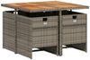 vidaXL 5-teiliges Garten-Ess-Set mit Kissen, grau, Polyrattan 3277672 Bild 3