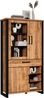 trendteam smart living - Enna - Vitrine - Mango/Schwarz - Stauraumvitrine mit 3 Türen, 1 Schublade, 3 offene Fächer und 7 Einlegeböden - (BxHxT) 106 x 195 x 45 cm - ESG-Klarglastüren Bild 4