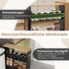 4 Ebenen Nischenregal auf Rollen aus Holz mit Griff Küchenwagen 48 x 13 x 81 cm Schwarz + Natur Bild 5