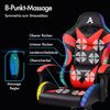 Massage Gaming Stuhl LED Neigung 150° PU-Leder höhenverstellbar Rennstuhl 180 kg Bild 4