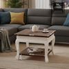 CLP Couchtisch Thordis quadratisch 60 x 60 cm Holz mit 2 Ebenen rustikaler Stil,dunkelbraun 60x60 cm Bild 2