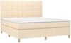 vidaXL Boxspringbett mit Matratze & LED Creme 180x200 cm Stoff 3135458 Bild 3