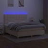 vidaXL Boxspringbett mit Matratze & LED Creme 180x200 cm Stoff 3135458 Bild 4