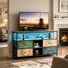 Simurq TV-Schrank Lowboard TV-Bank, mit LED und Schubladen und offenen Regalen (1er Set) mit LED und 4 Schubladen und 2 offenen Regalen, 108 x 29.8 x 76.8 Bild 2