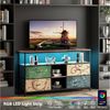 Simurq TV-Schrank Lowboard TV-Bank, mit LED und Schubladen und offenen Regalen (1er Set) mit LED und 4 Schubladen und 2 offenen Regalen, 108 x 29.8 x 76.8 Bild 3