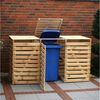 promadino Mülltonnenbox Vario V, für 3 x 240 l, holzfarben Bild 2