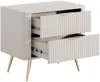 Vente-unique - ELONARIA Bedside table Holz, Platte Beige - B 38 cm x H 55,3 cm x L 63,2 cm Bild 4