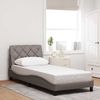 vidaXL Bettgestell mit LED ohne Matratze Taupe 90x190 cm Stoff 3310640 Bild 4