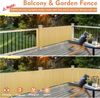 Sekey PVC Sichtschutzmatte 80x500cm Doppelte Verstärkung Innen, Balkon Sichtschutz mit Kabelbindern, Sichtschutzzaun Windschutz Wasserdicht ohne Bohren für Balkon Garten, Bambus Bild 5