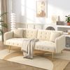 Sofabett, Zweisitzer, Multifunktional, Mit Bettfunktion, Verstellbare Rückenlehne, Mehrstellige Armlehnen, Modernes Faltsofabett, Wohnzimmer, Veloursbezug, Großzügiger Schlafbereich Bild 2