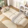 Sofabett, Zweisitzer, Multifunktional, Mit Bettfunktion, Verstellbare Rückenlehne, Mehrstellige Armlehnen, Modernes Faltsofabett, Wohnzimmer, Veloursbezug, Großzügiger Schlafbereich Bild 3