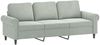 vidaXL 4-tlg. Sofagarnitur mit Kissen Hellgrau Samt 3202180 Bild 5