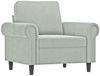 vidaXL 4-tlg. Sofagarnitur mit Kissen Hellgrau Samt 3202180 Bild 3