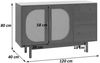 Sideboard HWC-P52, Schrank Kommode Highboard, Schubladen Staufächer, Poly-Rattan MDF Melamin 80x120x40cm ~ weiß Bild 3