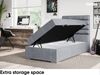 MEBLINI Boxspringbett KARIM 90x200 cm mit Bettkasten - H4/Grau Samt Gepolstert Einzelbett mit Topper & Taschenfederkern-Matratze - 90x200 Rechts Bild 5