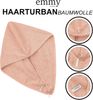 2er Set Haarturban mit Knopf aus 100% Baumwolle Haartrockentuch Anthrazit, Rosa Bild 4