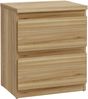 Forte EDMORE Kommode 40 45, Nachttisch mit 2 Schubladen, Beistelltisch, Holzwerkstoff, Mauvella Eiche Holzdekor, 41,8 cm breit x 49,3 cm hoch x 32,2 cm tief Bild 3