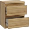 Forte EDMORE Kommode 40 45, Nachttisch mit 2 Schubladen, Beistelltisch, Holzwerkstoff, Mauvella Eiche Holzdekor, 41,8 cm breit x 49,3 cm hoch x 32,2 cm tief Bild 5
