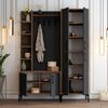 Dmora Eingangsmöbel Vivian, Moderner Eingang, Wandgarderobe, Multifunktions-Aufbewahrungskonsole, 150x35 h200 cm, Walnuss und Anthrazit Bild 4