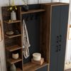 Dmora Eingangsmöbel Vivian, Moderner Eingang, Wandgarderobe, Multifunktions-Aufbewahrungskonsole, 150x35 h200 cm, Walnuss und Anthrazit Bild 5