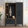 Dmora Eingangsmöbel Vivian, Moderner Eingang, Wandgarderobe, Multifunktions-Aufbewahrungskonsole, 150x35 h200 cm, Walnuss und Anthrazit Bild 2