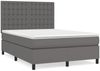 vidaXL Boxspringbett mit Matratze Grau 140x200 cm Kunstleder 3142849 Bild 2