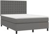 vidaXL Boxspringbett mit Matratze Grau 140x200 cm Kunstleder 3142849 Bild 3