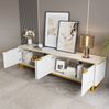 TV-Schrank 160 x 37,5 x 48 cm mit 4 Türen und offenem Fach – TV-Möbel aus MDF mit Eisenrahmen Bild 2