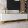 TV-Schrank 160 x 37,5 x 48 cm mit 4 Türen und offenem Fach – TV-Möbel aus MDF mit Eisenrahmen Bild 4