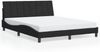 Doppelbett, Bettgestell Modernen mit LED ohne Matratze Schwarz 160x200 cm Samt d1438e Bild 5