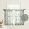 BYSURE Gardine Voile Scheibengardinen modern Wohnzimmer Bistrogardine für Küche, Bad (2 St), Stangendurchzug, transparent, Küchenvorhänge, besticktes Blattmuster, Vorhänge für kleine Fenster Bild 1