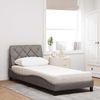 vidaXL Bett mit Matratze Taupe 90x200 cm Stoff 3310717 Bild 3