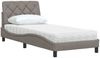 vidaXL Bett mit Matratze Taupe 90x200 cm Stoff 3310717 Bild 4