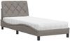 vidaXL Bett mit Matratze Taupe 90x200 cm Stoff 3310717 Bild 2