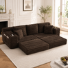 Schlafsofa Cord mit hoher Rückenlehne & Getränkehaltern, 273 x 98 x 87 cm, Coffee Bild 4