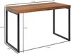 Schreibtisch Sheesham Massivholz / Metall 117 x 59 x 76,5 cm Computertisch, Design Bürotisch Klein Dunkel, Laptoptisch Arbeitszimmer Bild 4