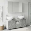 vidaXL Badezimmerschrank-Set 4 pcs Betongrau Holzwerkstoff 3406506 Bild 4