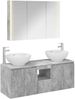 vidaXL Badezimmerschrank-Set 4 pcs Betongrau Holzwerkstoff 3406506 Bild 2