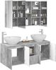 vidaXL Badezimmerschrank-Set 4 pcs Betongrau Holzwerkstoff 3406506 Bild 3