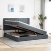 vidaXL Aufbewahrungsbett mit Matratze Dunkelgrau 200 x 200 cm Samt 3372172 Bild 4