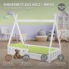 ML-DESIGN Kinderbett Hausbett Tipi Zeltbett inkl. Lattenrost Bodenbett Kinder Himmelbett, Abenteuerbett mit Rausfallschutz Zelt Spielbett Kiefer Weiß Kinderhaus Bild 2