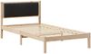 vidaXL Bettgestell mit gepolstertem Kopfteil Schwarz 100 x 200 cm 878281 Bild 2