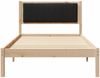 vidaXL Bettgestell mit gepolstertem Kopfteil Schwarz 100 x 200 cm 878281 Bild 5
